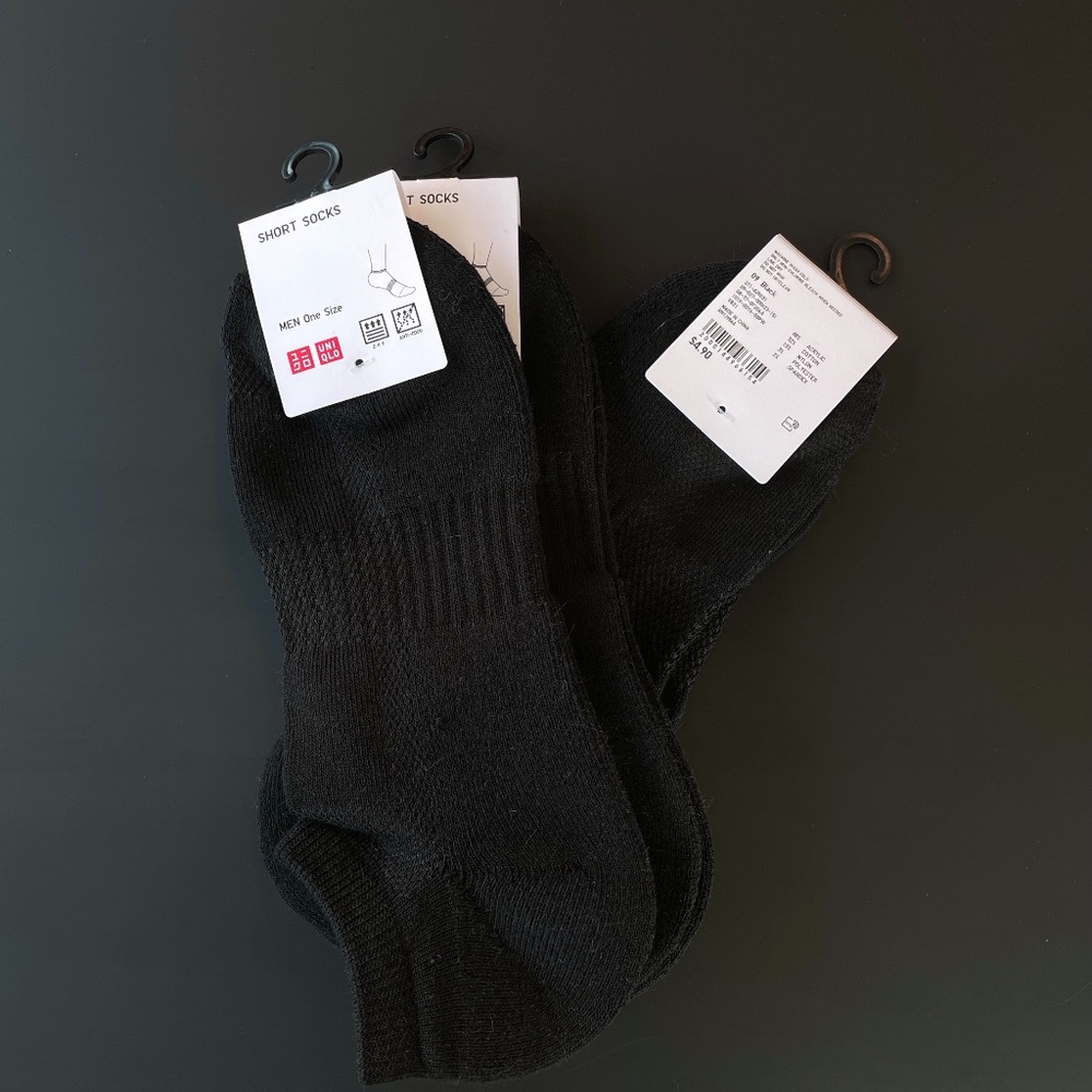 3 Uniqlo Ankle Socks Black